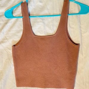 Tan Cropped Tank Top